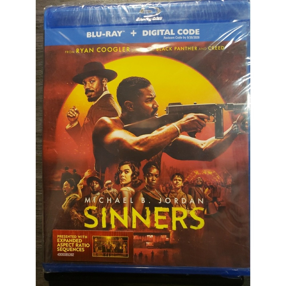 New! Sinners (Blu-ray + Digital, 2025) Ships Free Michael B. Jordan